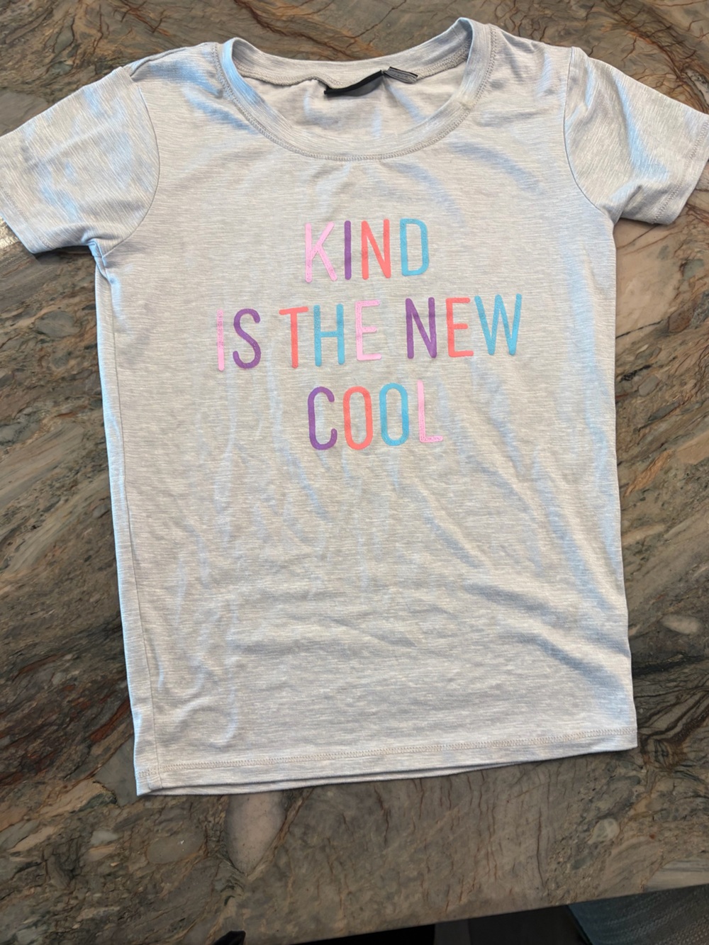 Girl's Kidtopi Light Gray Lightweight Tee - Size L